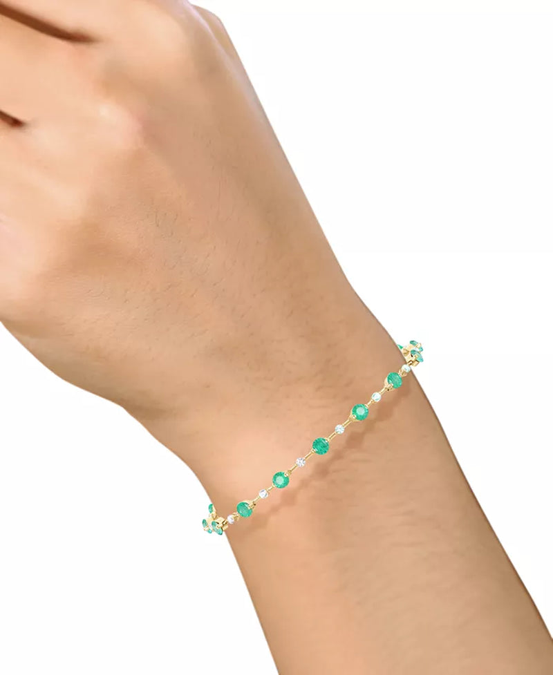 [14K] Gold Emerald (2-1/8 Ct. T.W.) & Diamond (1/2 Ct. T.W.) Bracelet in  (Also in Ruby & Sapphire)