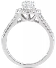 [14K, 1-3/4 Ct. T.W.] White Gold Diamond Halo Triple Row Bridal Set