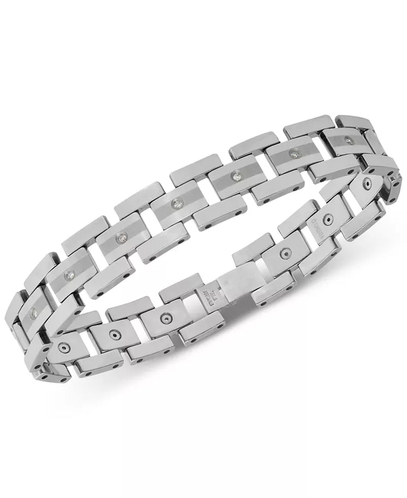 [1/3 Ct. T.W.] Tungsten Diamond Mens Link Bracelet