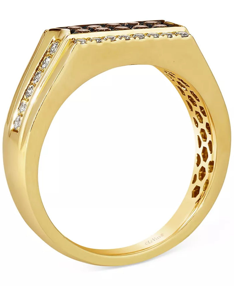 [14K] Gold Chocolate Diamond (1/3 Ct. T.W.) & Nude Diamond (3/8 Ct. T.W.) Cluster Ring