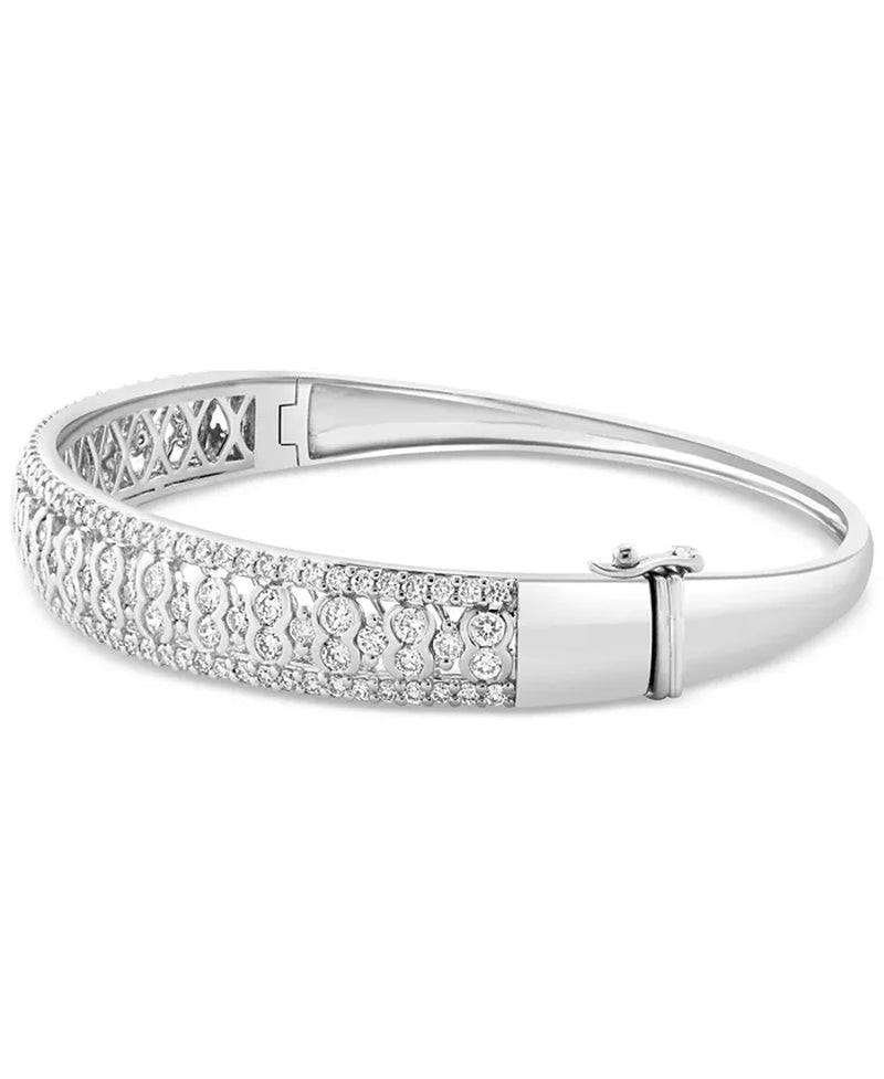 [3-1/20 Ct. T.W.] 14K White Gold EFFY® Diamond Openwork Bangle Bracelet