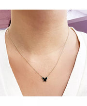 [14K] Gold Onyx Single Butterfly Necklace 