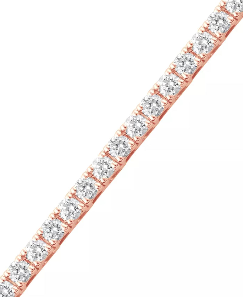 [14K, 5 Ct. T.W.] White/Yellow or Rose Gold Lab Grown Diamond Tennis Bracelet