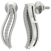 [14K, 0.15 Ct] Gold Fashion Huggie Earrings With Natural Diamonds