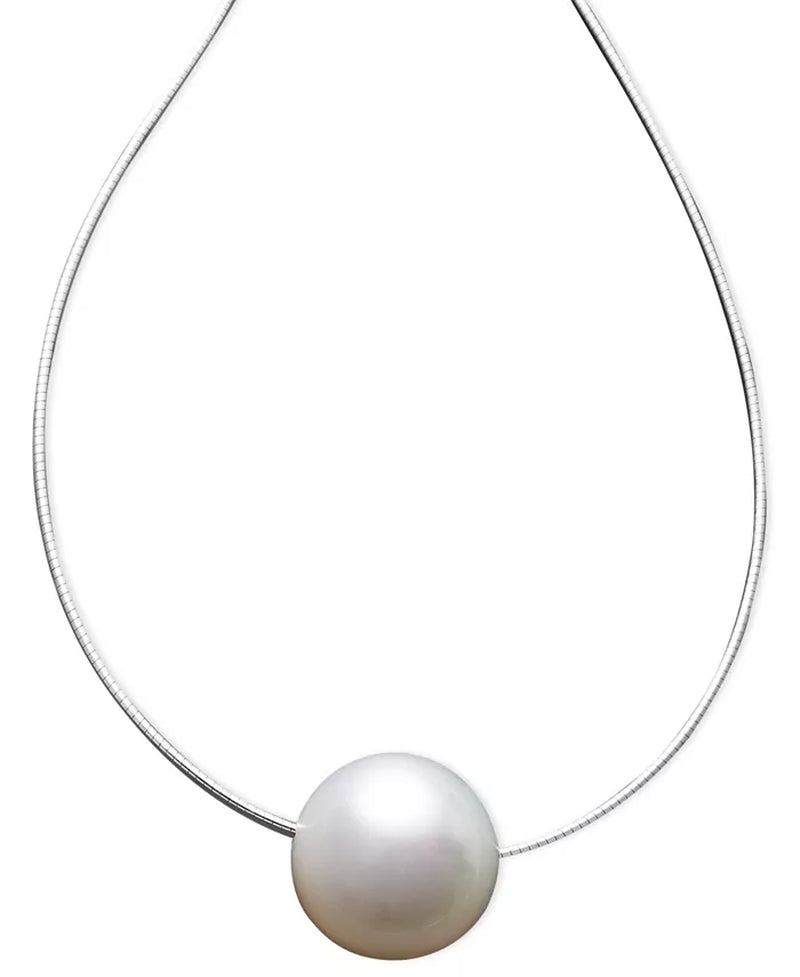 [14K,13Mm] White Gold Cultured South Sea Pearl Necklace