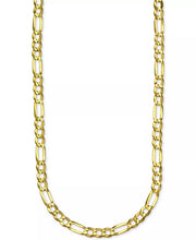 [14K, 4Mm] Solid  Gold Figaro Link 18" Chain Necklace