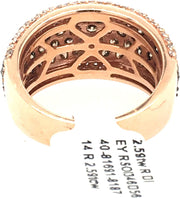 - Rose 14 Karat Fashion Ring with 2.59Tw Champagne and White round Diamonds. List Price $4545.00!