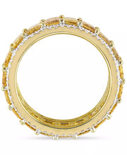 [14K] Gold Yellow Sapphire (9-3/8 Ct. T.W.) & Diamond (5/8 Ct. T.W.) Eternity Band