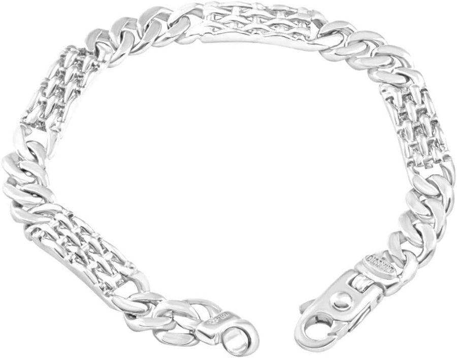 [14K] Mens Solid White Gold 39 Gram 8.5" Bracelet 8.4Mm Wide