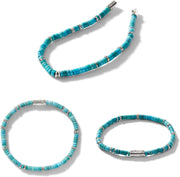 Classic Turquoise Heishi Chain Bracelet