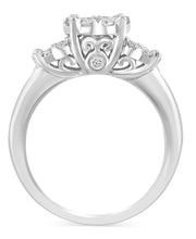 [14K, 1-1/2 Ct. T.W.] White Gold Diamond Trio Cluster Ring