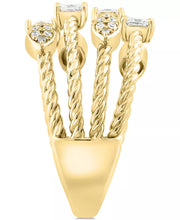 [14K, 1/2 Ct. T.W.] Gold Diamond Multi-Row Ring