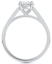 [14K, 5/8 Ct. T.W.] White Gold Diamond Cathedral Pavã© Engagement Ring