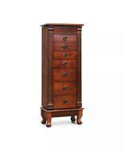 Wooden Jewelry Armoire Cabinet Organizer with Drawers and Swing Doors