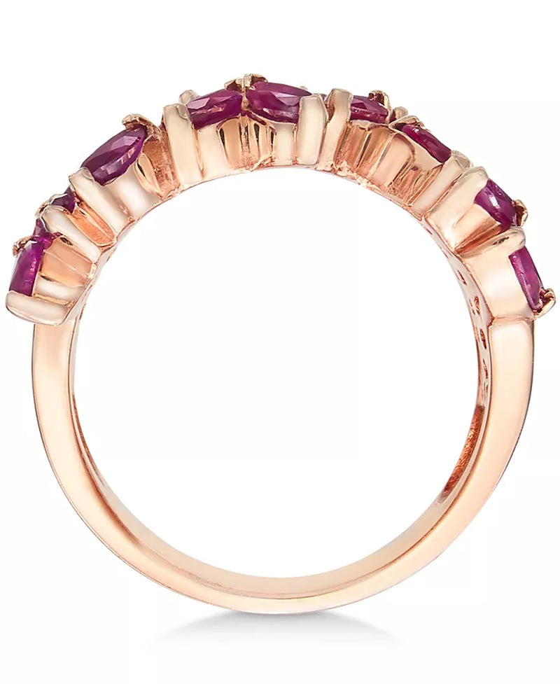 [14K] Rose Gold Ruby (3-1/4 Ct. T.W.) & Diamond (1-3/8 Ct. T.W.) Ring