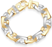 [14K] Gold Link (130Gram) or Platinum (210Gram) 14Mm 9" Bracelet 