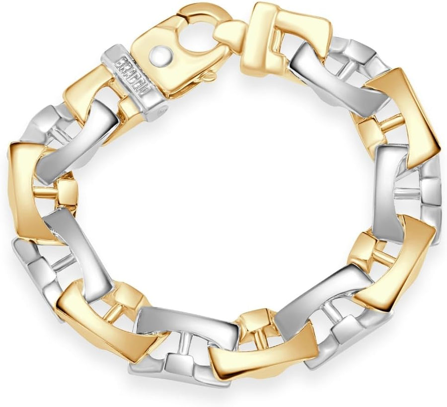 [14K] Gold Link (130Gram) or Platinum (210Gram) 14Mm 9" Bracelet 