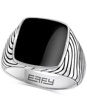 Sterling Silver Mens Bold Onyx Ring 