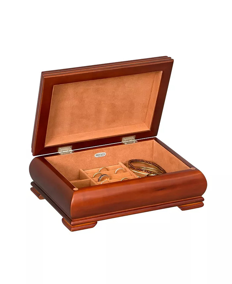 The Carmen Wooden Walnut Finish Jewelry Box