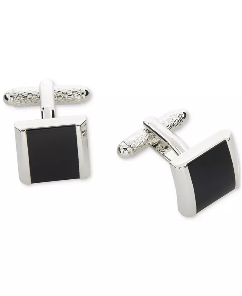 Perry Ellis Silver Black Square Cufflinks