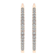 [14K, 0.40 Ct] White Yellow Rose Gold Diamond Hoops Earring