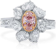 [18K, 2.71 Ct.] White & Rose Gold Classic Light Pink Diamond Engagement Ring