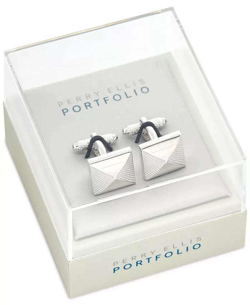 Perry Ellis Silver Pyramid Cufflinks