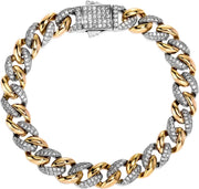 [14K ]Gold Cuban Link Moissanite Bracelet 9Mm & 14Mm Bold Chain Bracelet