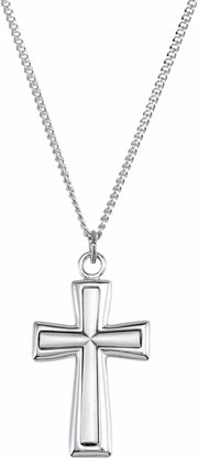 [5.6 g] Sterling Silver Mens Cross Pendant Necklace