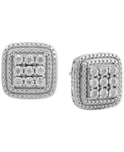 [1/10 Ct. T.W.] Sterling Silver Diamond Cluster Stud Earrings