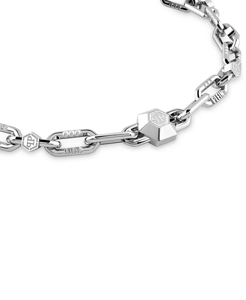 [17-3/4'] Stainless Steel Men's Edge Link Necklace
