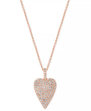 [14K, 5/8 Ct. T.W.]  Rose Gold Diamond Pavã© Heart 18" Pendant