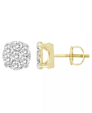 [10K, 1/4 Ct.T.W] Yellow Gold Diamond Earring Set