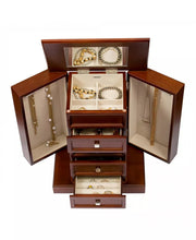 Thea Walnut 4 Drawer 2 Door Jewelry Organizer