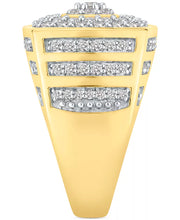 [10K, 2 Ct. T.W.] Gold Men's Diamond Multi-Cluster Statement Ring