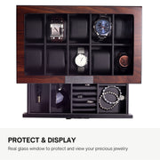 DECOREBAY Luxury Wooden Watch Valet Sunglasses Jewelry Box Men'S Gift -Dearest