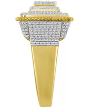 [10K, 1 Ct. T.W.] Yellow Gold Men's Diamond Statement Ring