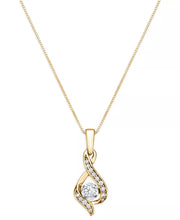 [14K, 1/8 Ct. T.W.] White Gold Diamond Teardrop 18" Pendant Necklace