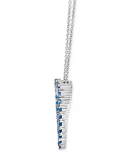 [14K] White Gold Demin Ombrã© (1-1/20 Ct. T.W.) & White Sapphire (1/20 Ct. T.W.) Heart Adjustable Necklace