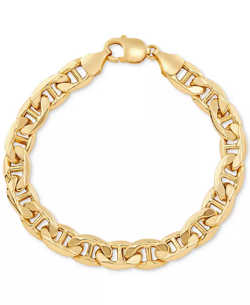 [10K] Gold Mens Mariner Link Chain Bracelet