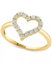 [14K, 3/8 Ct. T.W.] Gold Diamond Open Heart Ring