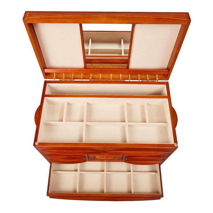 Empress Walnut Finish Wooden Jewelry Box