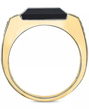 [14K, /8 Ct. T.W.] Black Onyx & Diamonds (5) Ring 