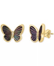 EFFYÂ® Mother of Pearl & Diamond Accent Butterfly Stud Earrings in 14K Gold