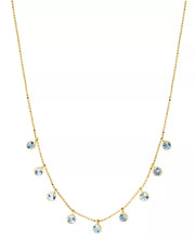 [14K, 2-5/8 Ct. T.W.] Gold Sky Blue Topaz Dangle Collar Necklace