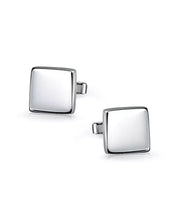 Engrave Ready Solid Flat Square Sterling Silver Cufflinks