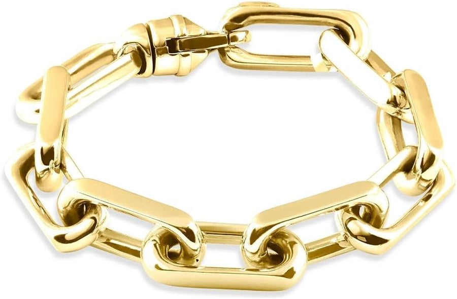 [14K] Gold Fisher (120Gram) or Platinum (193Gram) 9" Link Bracelet 