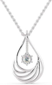 [14K, 18K, 0.1 Cttw] Solitaire Diamond Necklace With Natural Diamond Pendant Necklace