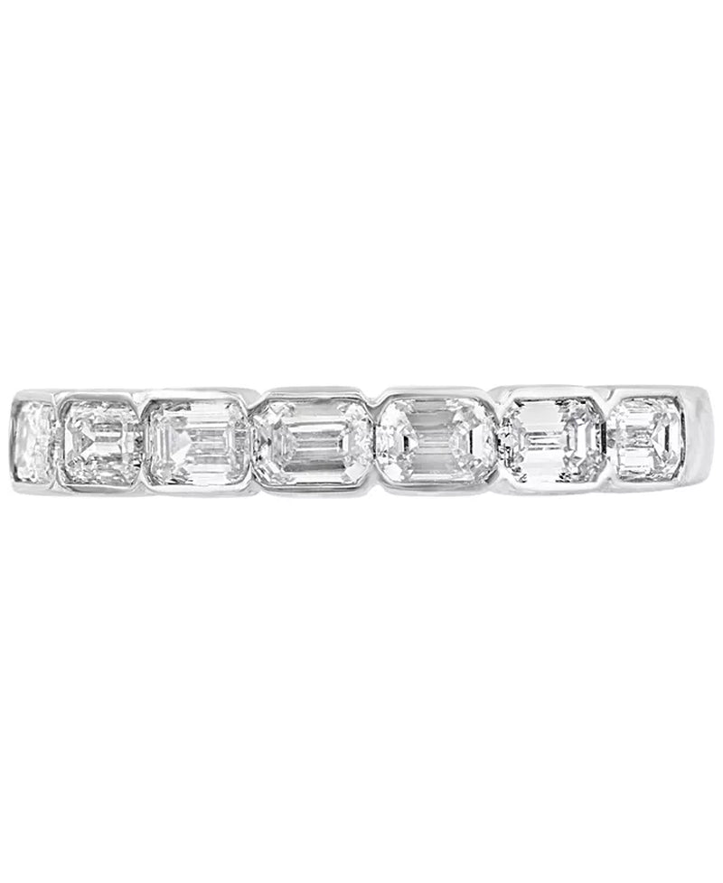 [14K, 3/4 Ct. T.W.] White Gold Diamond Emerald-Cut Band