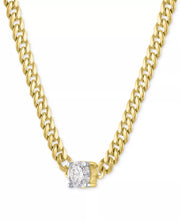 [14K, 1/2 Ct. T.W.] Gold-Plated Sterling Silver Lab-Grown Diamond Necklace